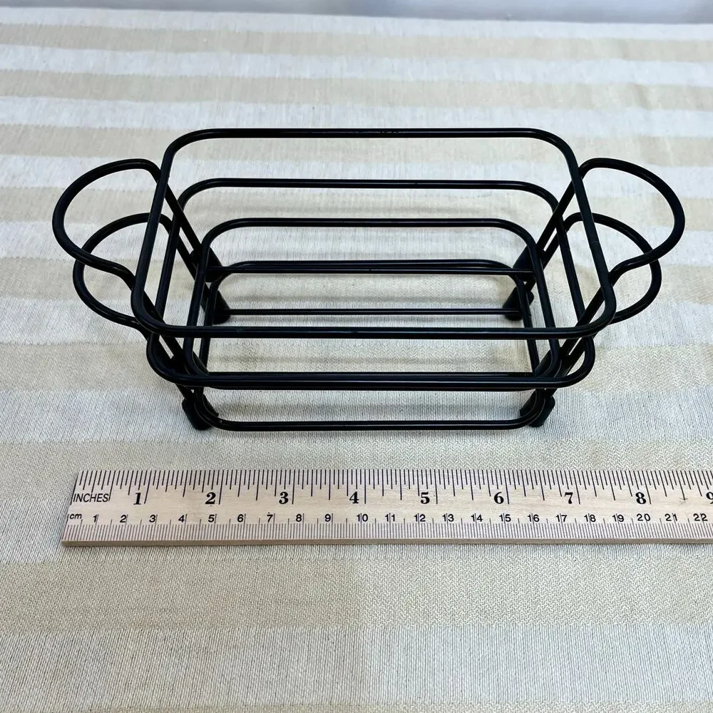 Baking Dish Wire Rack Black Metal Rectangle 3.5